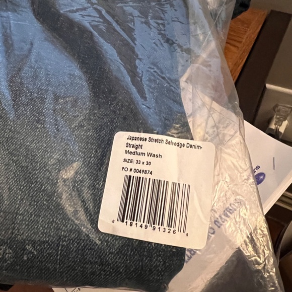 Flint and Tinder Japanese Stretch Selvedge Denim Straight Cut Medium Wash - Picture 5 of 6